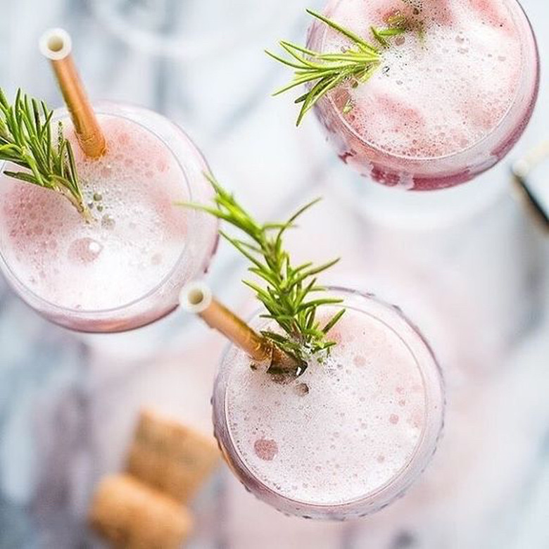 Rosé Rasberry Sorbet Mimosas by Fox and Briar