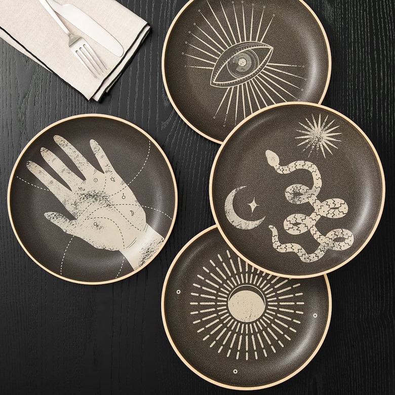 Halloween salad plates with a hand