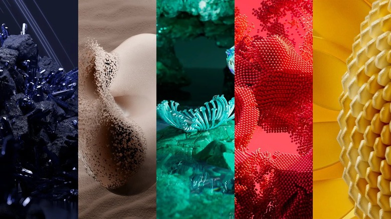 Digitally rendered color swatches to match the WGSN/Color 2025 predictions
