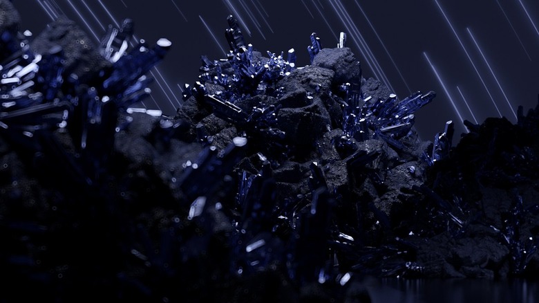 Futuristic render in dark purple-blue