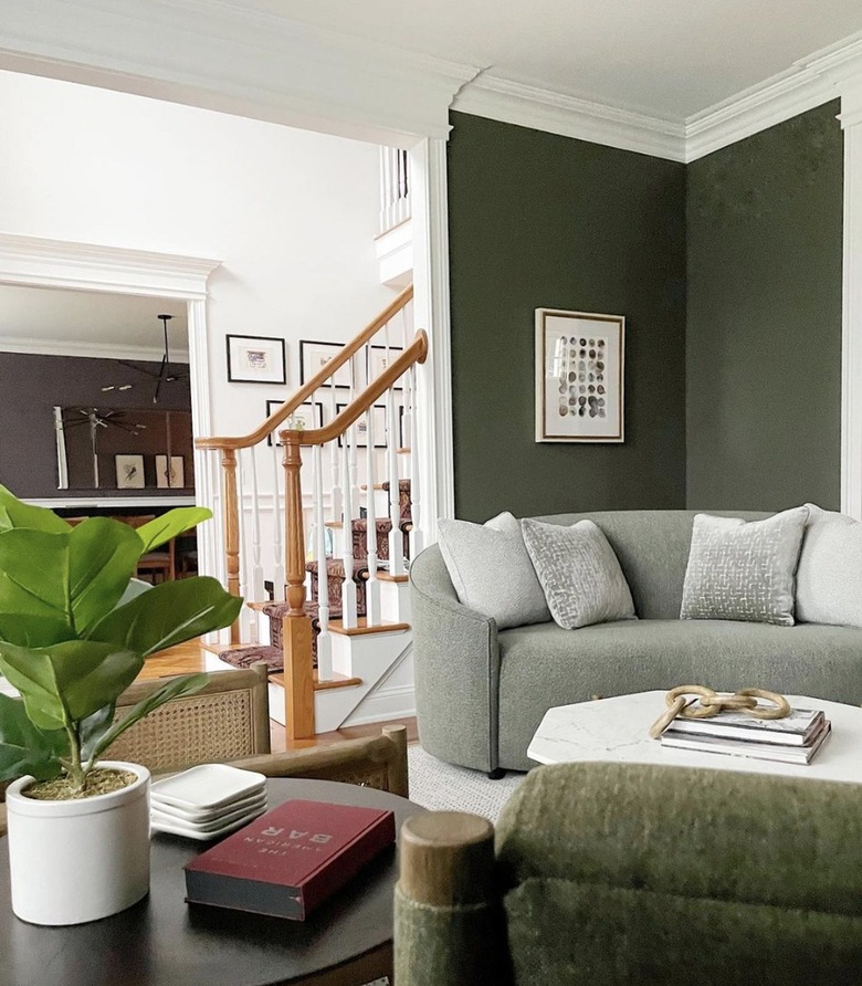 wall colors and gray furniture