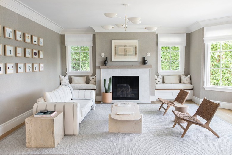 neutral living room with taupe walls
