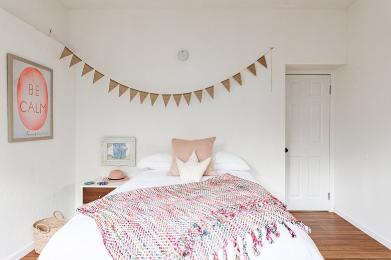 Pink and white bedroom
