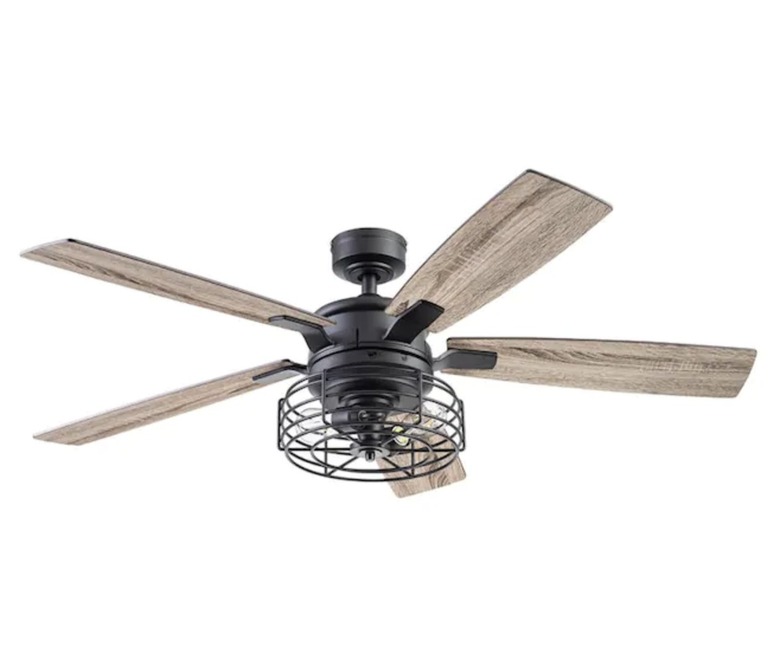 Cedar Bluff Matte Black Indoor Ceiling Fan