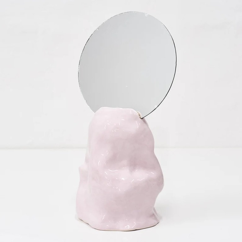 Siup Studio's Morph Mirror with Glossy Ceramic Base
