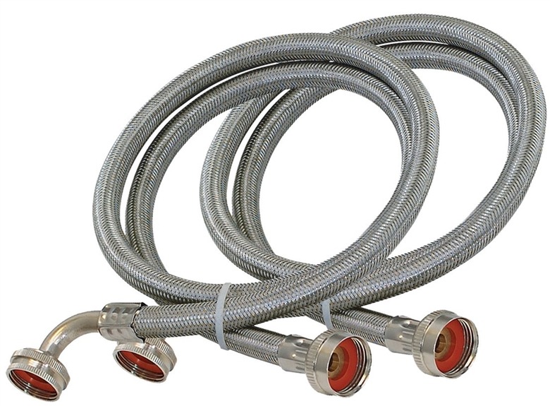 Steel washing machine hoses.