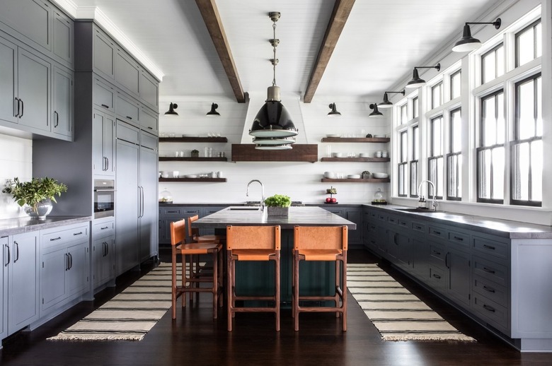 Kitchen with gray cabinets
