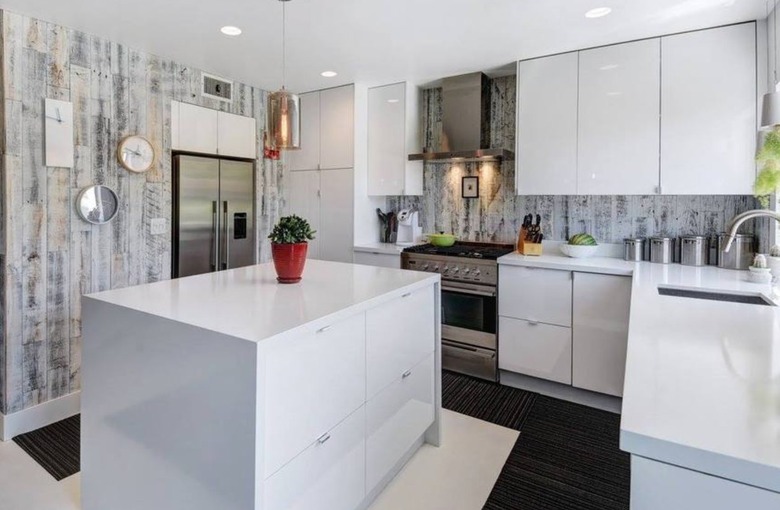 White kitchen with cabinets