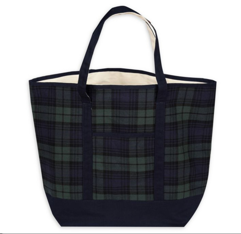 Large Plaid Tote Bag