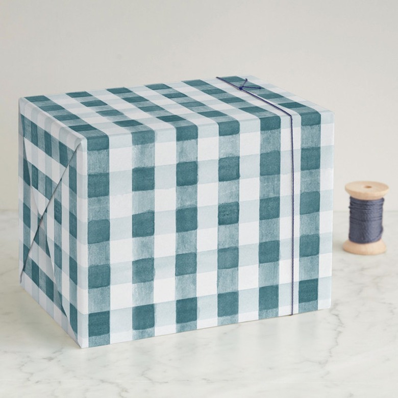 Minted gingham gift wrap