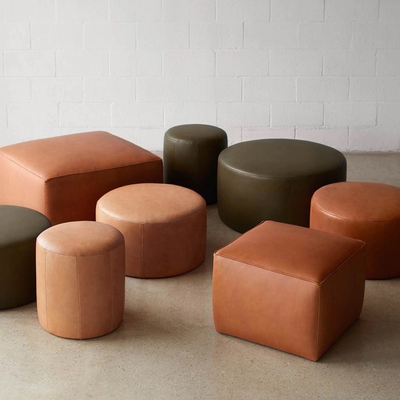 leather poufs