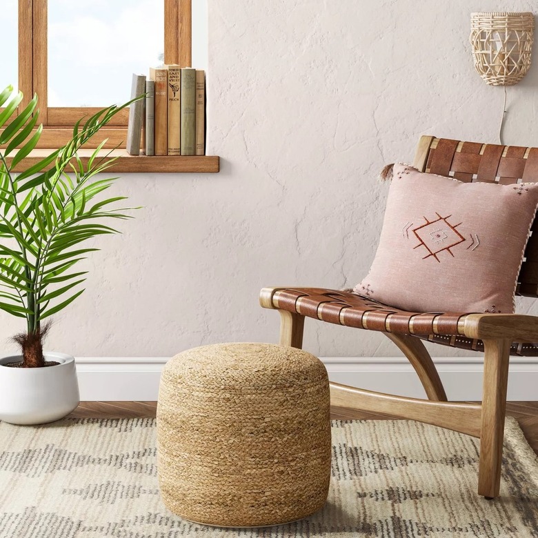 jute woven pouf