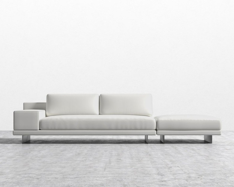 modern white open-end sofa