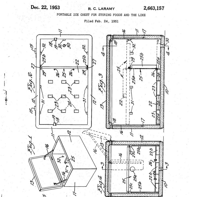 Richard C. Laramy's portable ice chest patent