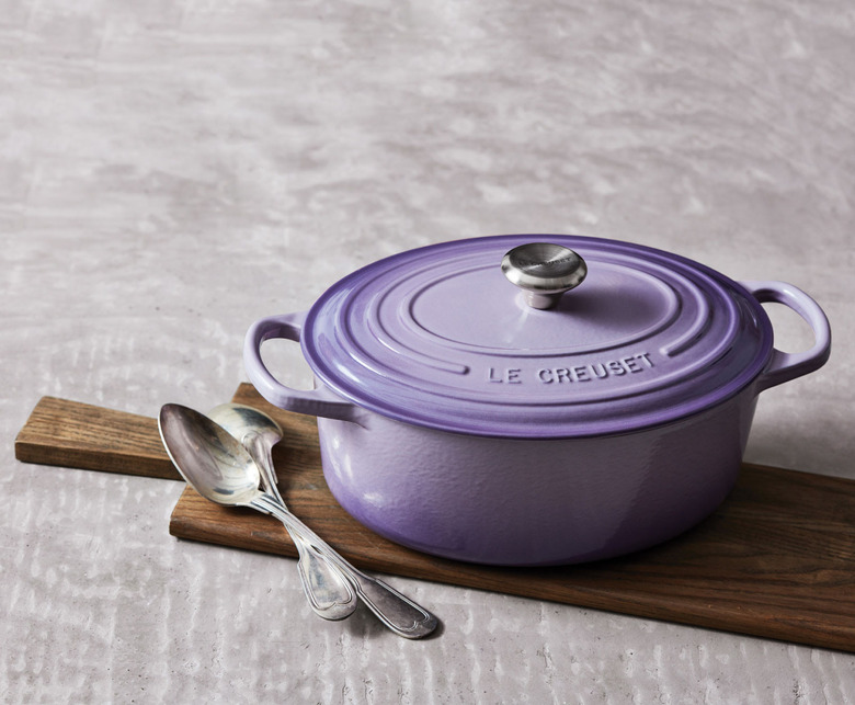 Le Creuset's Oval Dutch Oven in the light purple shade provence.