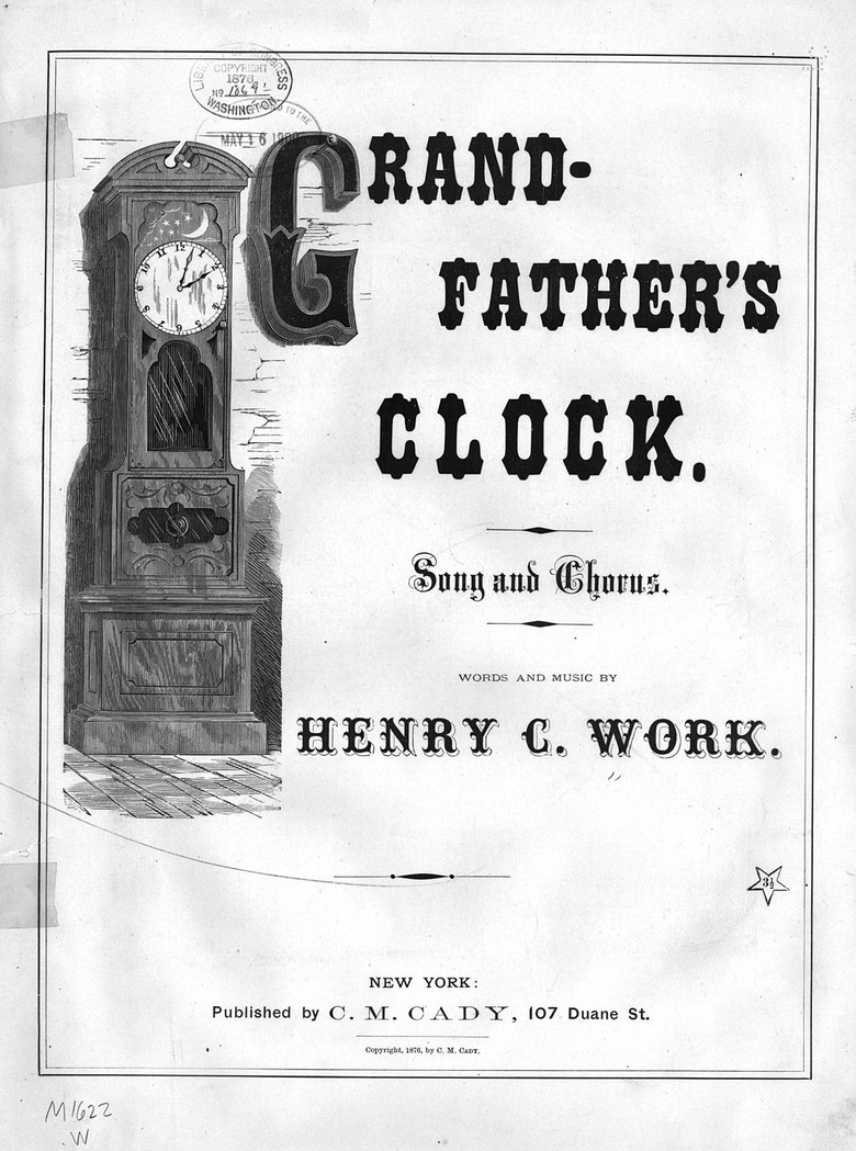 Grandfather's clock sheet music