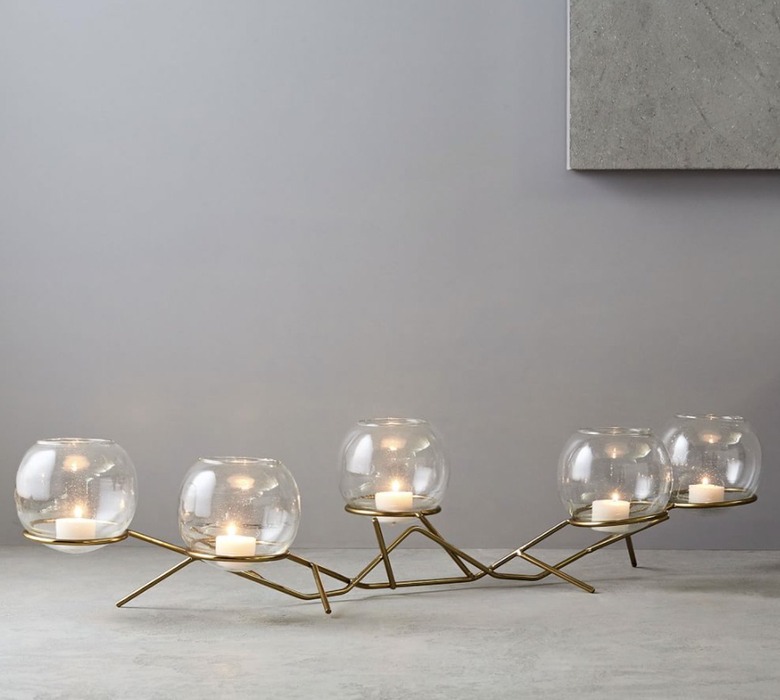 West Elm Brass and Glass Globe Centerpiece