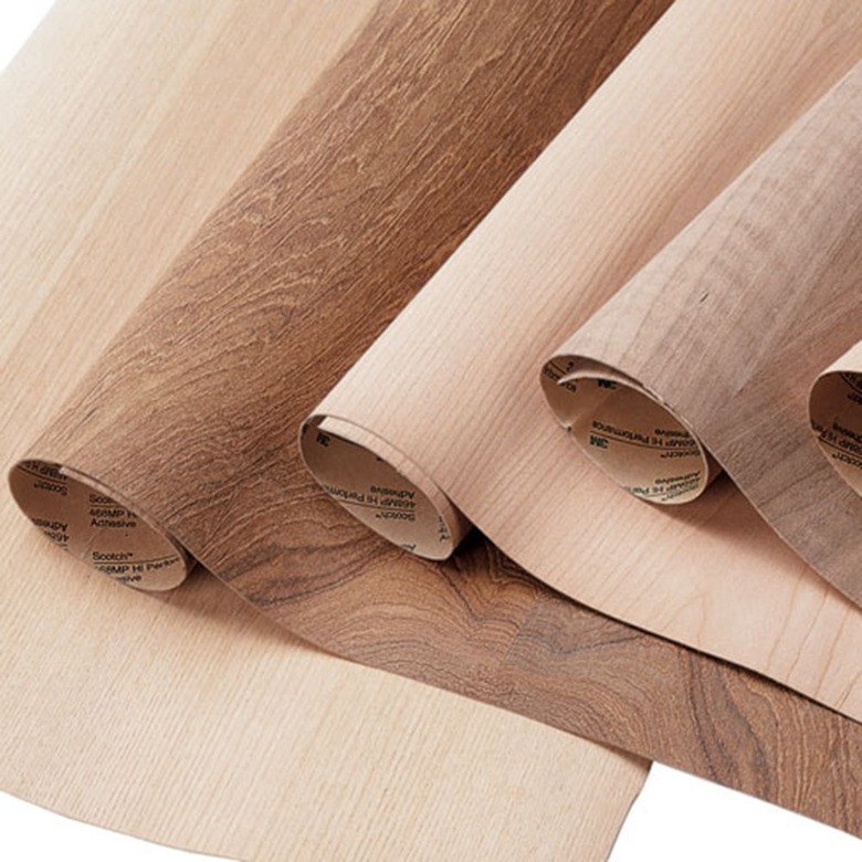 Rolls of wood veneer.