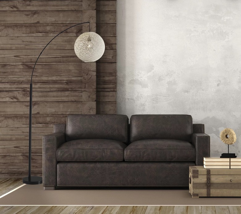 arched floor lamp with round shade