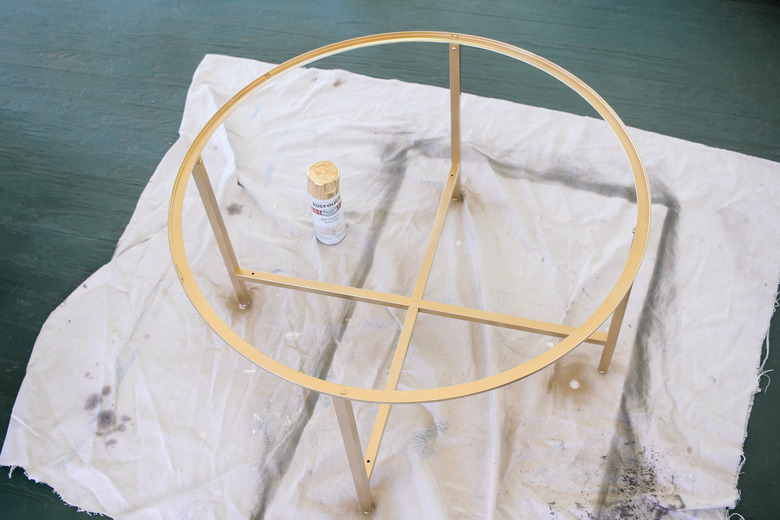 Coffee table base spray painted gold