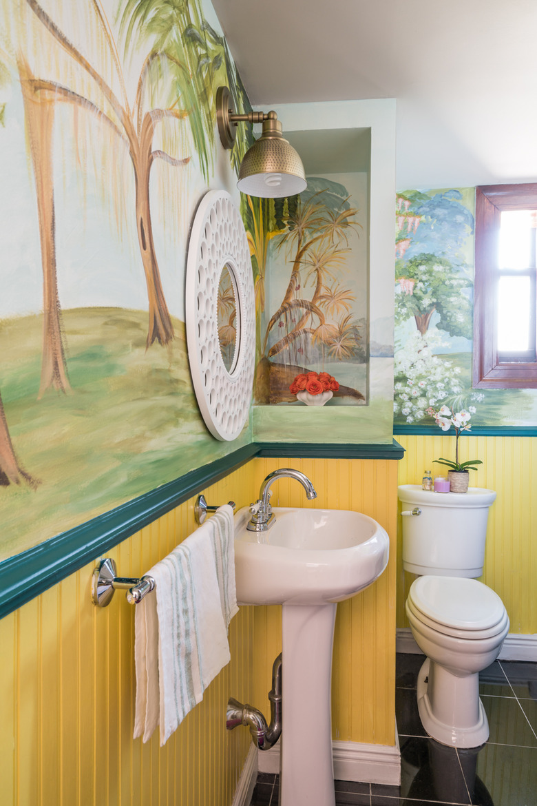 wall mural in bathroom