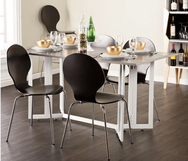 Grey drop leaf dining table