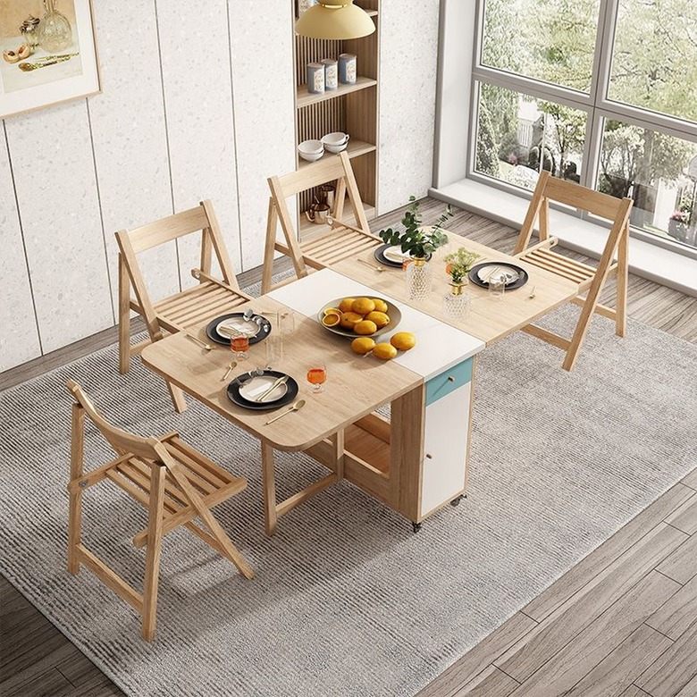 Litfad Mid-Century Modern Folding Dining Table