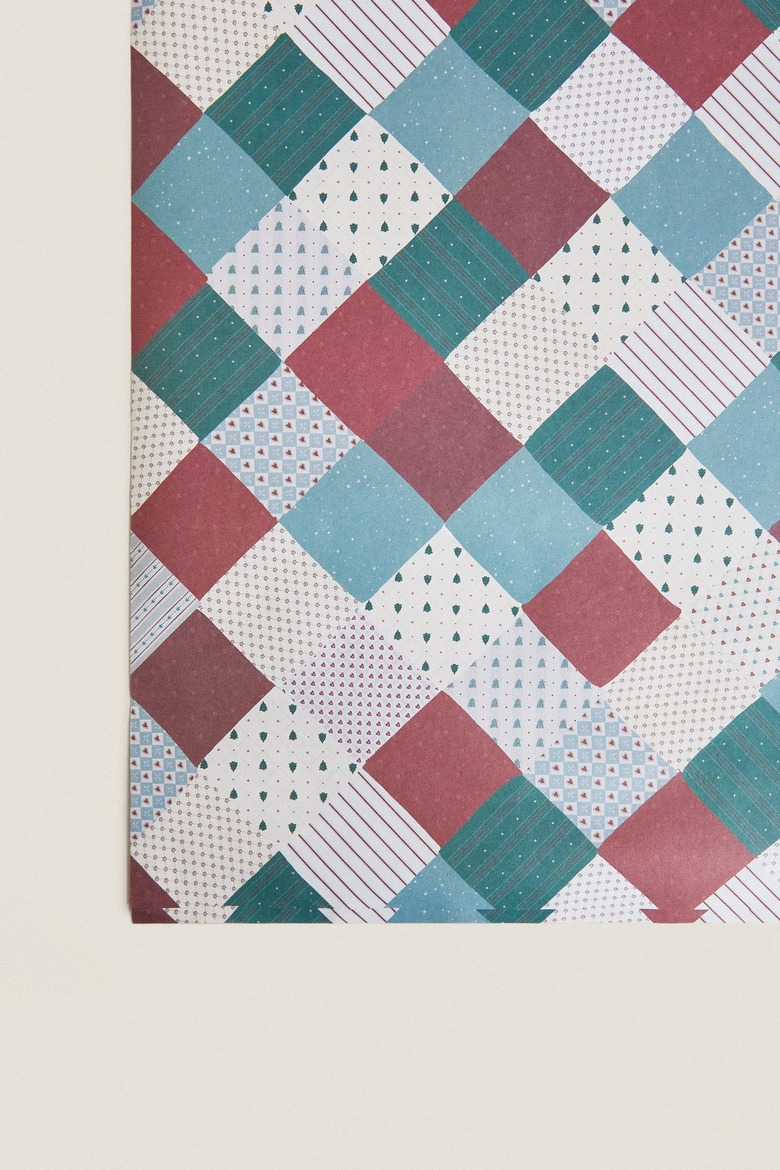 Wrapping paper with a muted red