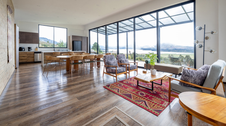open concept kitchen and living room