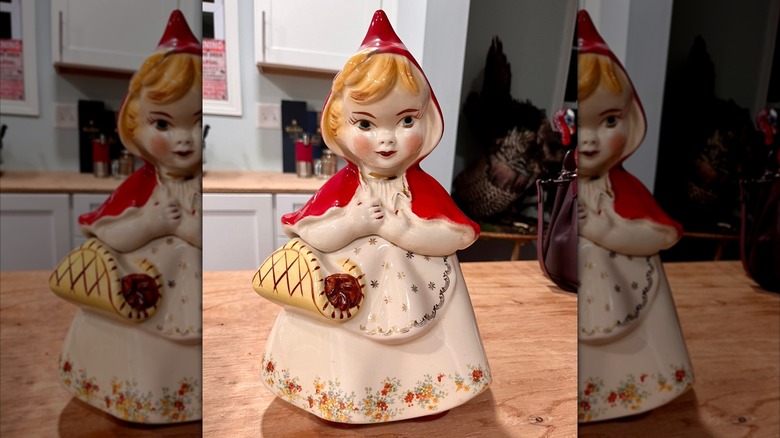 Hull Little Red Riding Hood Cookie Jar on kitchen counter