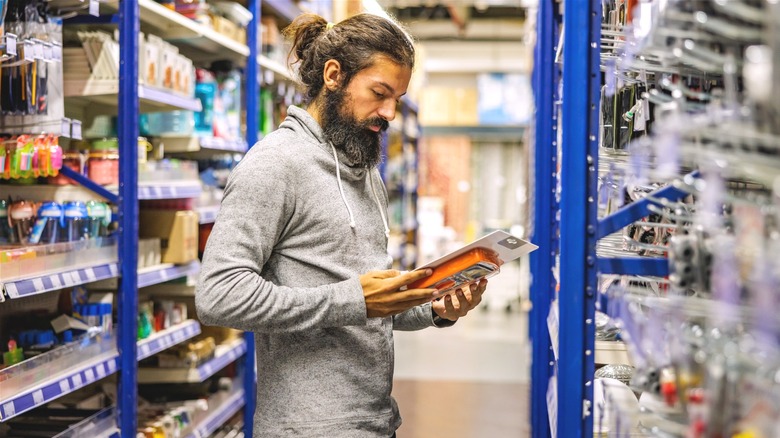 Man buying supplies at Lowes