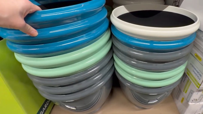 Multiole Belavi 12-Inch Planters stacked on a shelf