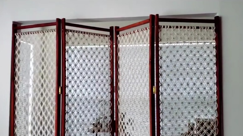 macrame folding screen