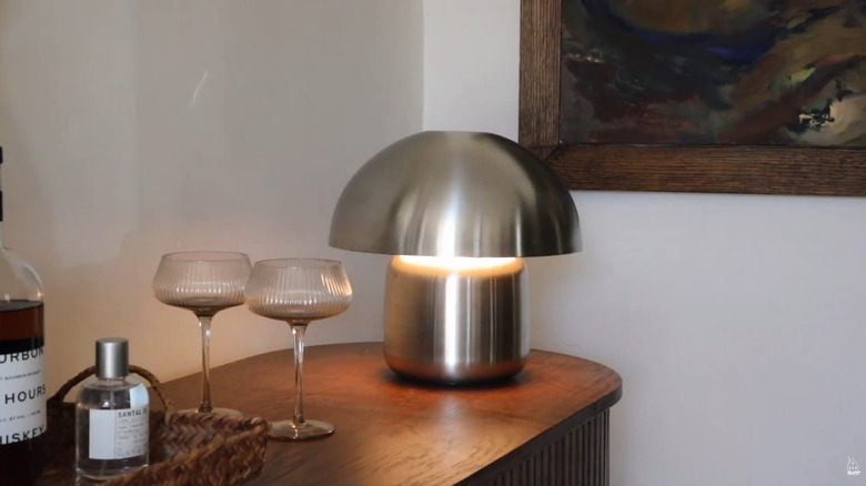 Lamp made from a coffee pot and an IKEA serving bowl
