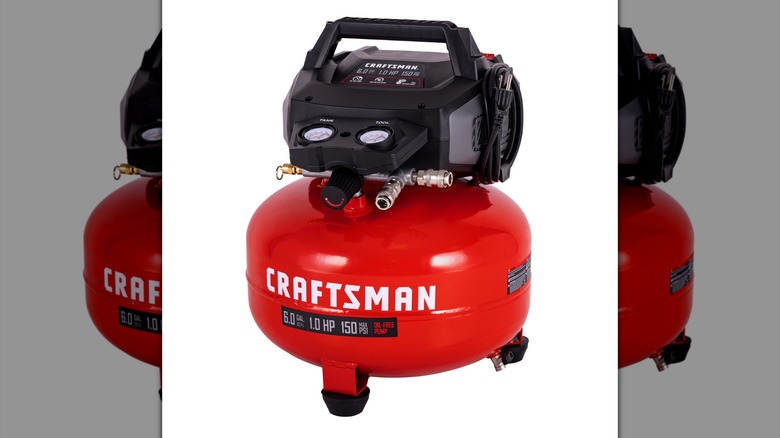 Red Craftsman pancake air compressor