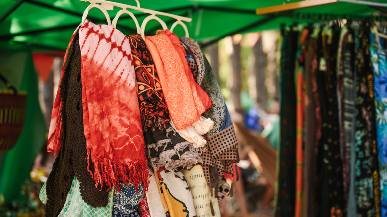Scarves for sale at a market