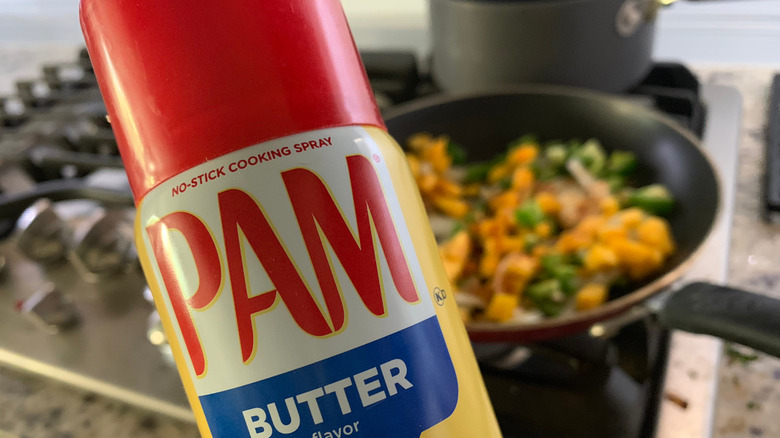 Butter-flavored Pam cooking spray