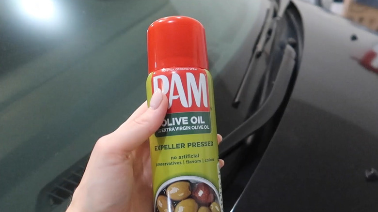 Can of Pam cooking spray and wiper blades