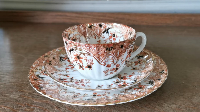 An orange and white vintage Radford teacup