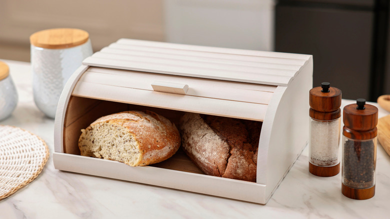 Wooden bread box