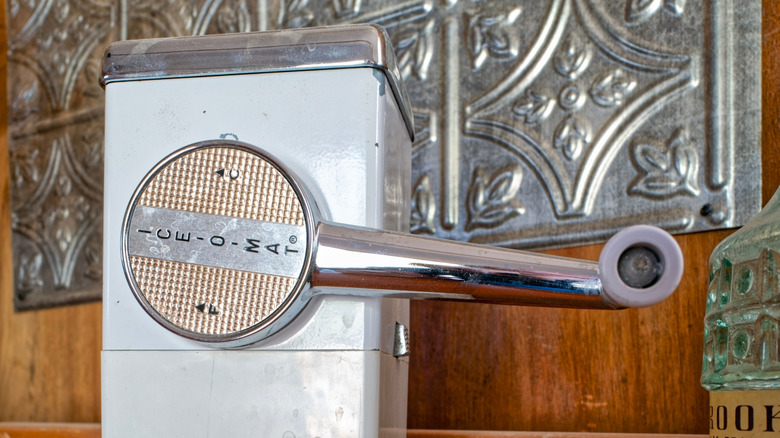 Antique ice cube crusher