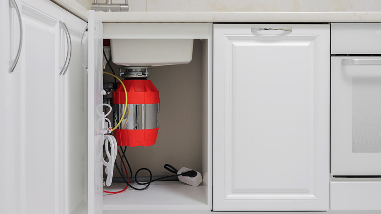 Garbage disposal under sink plugged in