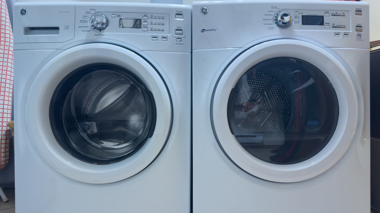 A pair of washing machines