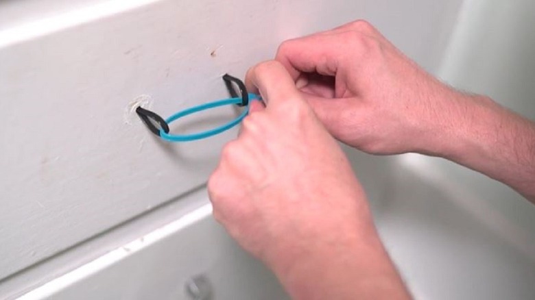 Dresser handle made from zip ties