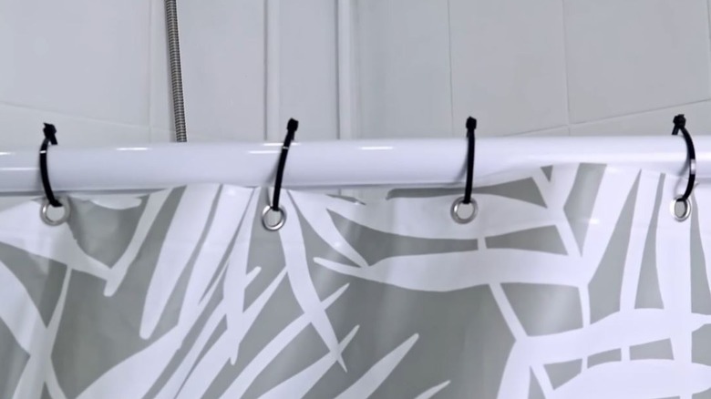Shower curtain rings made from zip ties