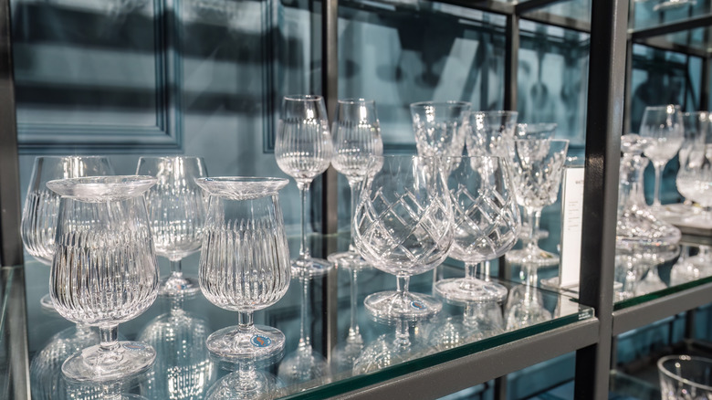 Display cabinets of Waterford crystal