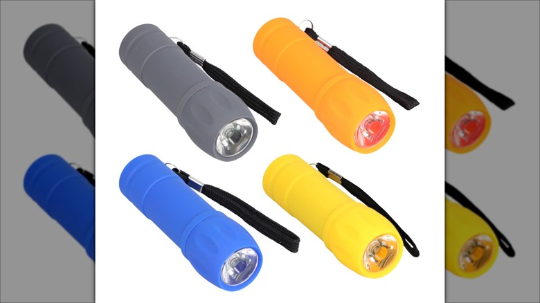 LED rubber-grip flashlights from Dollar Tree