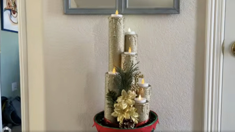 Festive candles made from pool noodles