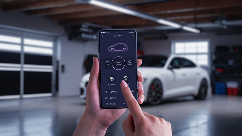 Using a control app in a modern garage