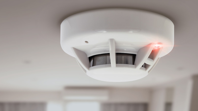Smoke detector on a ceiling
